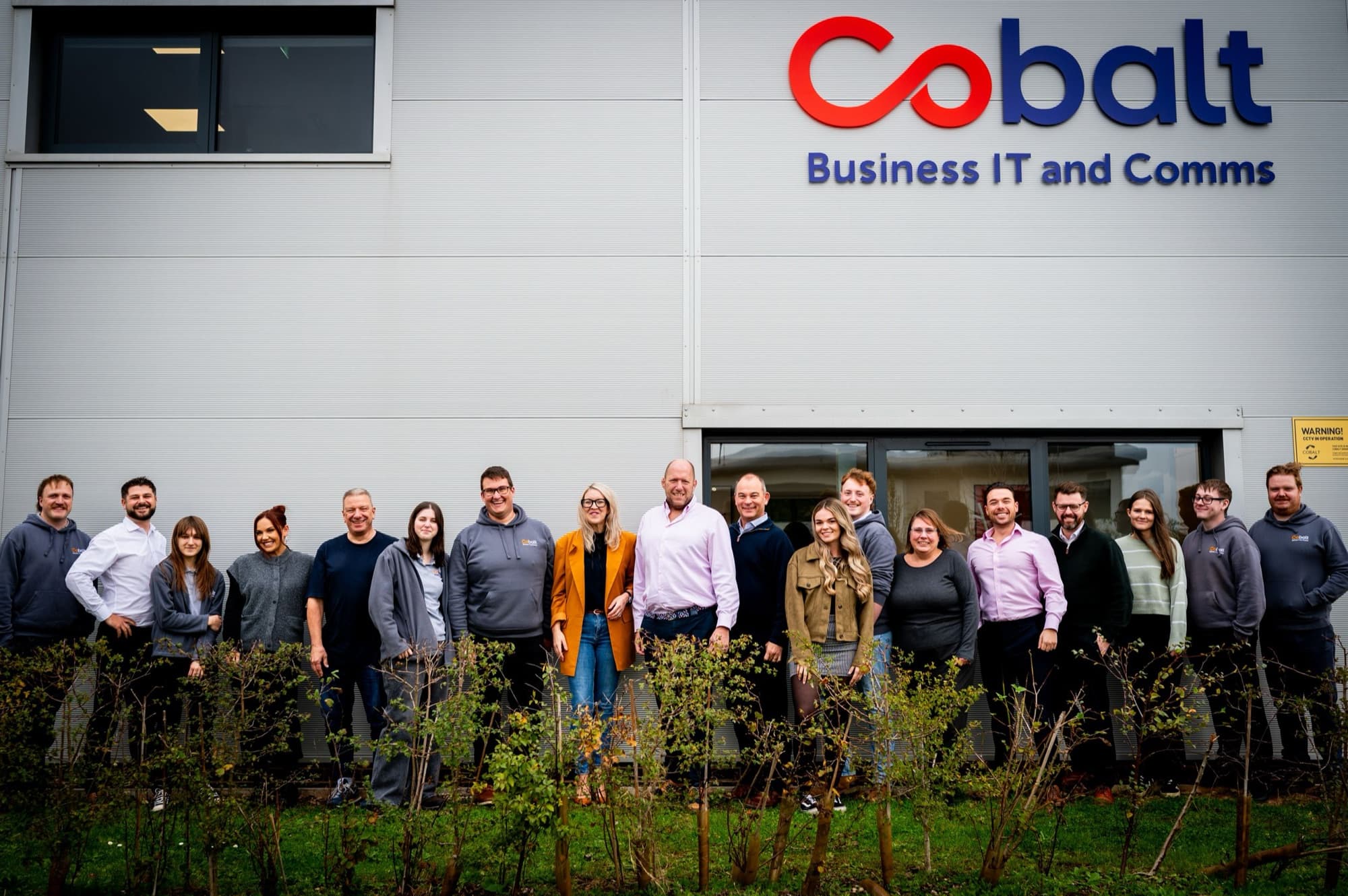 The Cobalt team outside Spitfire House at Skypark, Exeter